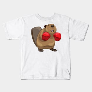 Beaver Boxer Boxing gloves Kids T-Shirt